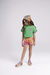 Conjunto Infantil Menina Blusa 100% Algodão e Short em Tricoloine