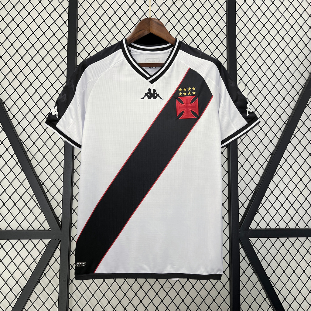 Camiseta Vasco II 24 25 Kappa para Hombre Blanca y Negra