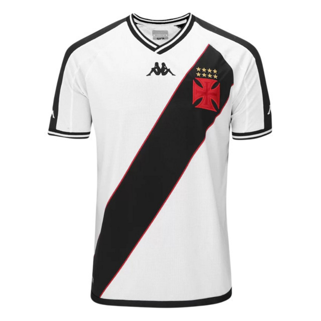Camiseta Vasco II 24 25 Kappa para Hombre Blanca y Negra