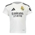 Camiseta infantil branca do Real Madrid I 2024/2025 da Adidas, com logo e patrocinador.