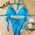 Biquíni Sol Top Triangulo Fixo e Calcinha com Amarração Azul Royal (Empina Bumbum) - comprar online