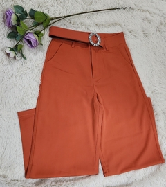 Pantalón beige y anaranjado pierna ancha, cintura alta. c/u. - tienda en línea