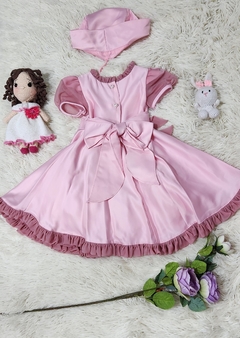 Vestido rosa con sombrerito. - comprar en línea