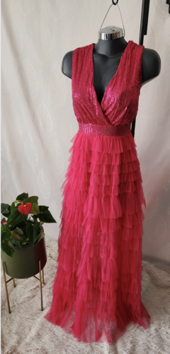 Vestido olanes fucsia