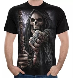 Playera Gótica Con Estampado De Calavera