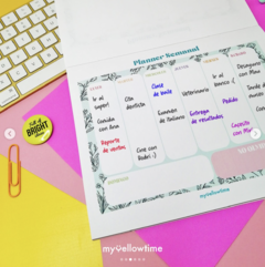Planner Semanal media carta (en block) nombre en portada - comprar en línea