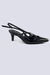 Sandalia Scarpin Salto Baixo Slingback Verniz Bico Fino - HaShem