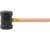 Martelo de borracha 80 mm, cabo em madeira, preto, VONDER