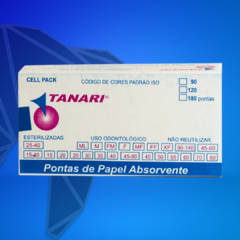 Ponta de Papel Absorvente Cell Pack Estéril com 120 Unidades - Tanari