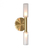 Arandela de Parede Caiena 28x10x12cm Metal e Vidro Dourado e Branco - Bella Iluminação HP003