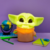 Luminária de Mesa 3D Baby Yoda Grogu Star Wars