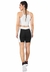 Cropped Alcinha Branco + Shorts Preto Com Branco Conjunto Fitness | REF: LX048 - MB Moda e Acessórios