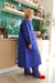 QUILTED SILK COAT AZUL