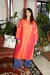 QUILTED SILK COAT NARANJA