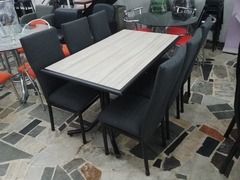 Mesa trampa rectangular con borde laqueado