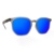 Óculos de Sol Oron Axel Hexagonal Cinza Fosco Lente Espelhada Azul (Unissex)