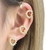 BRINCO EAR CUFF LUXO CORAÇOES CRAVEJADOS ZIRCONIA