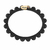 Pulseira de Couro Esfera Diamante Negro em Ouro