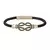 Pulseira de Couro Infinity em Prata