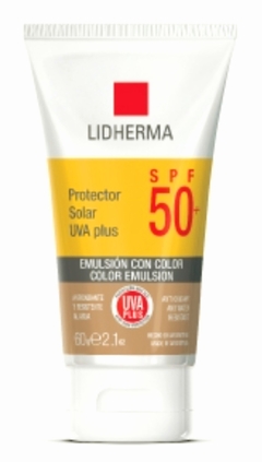 Protector Solar 50+. Con Color. Lidherma.