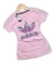 Camiseta Baby Look A. Feminina Rosa Detalhes Tamanho M