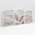 Quadro Abstrato Pink Leaves Kit de 3 Quadros - loja online