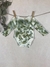 Hand dyed baby body - Dahlias petals' imprint Natural Green