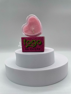 Vela Beijável Fogo Da Paixão Com Glitter 20g