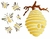 6 Stencil 18cm – pássaro abelha vinho uva Pano de Prato Tecido - Submolde Stencil