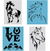 Stencil Cavalos kit com 4 peças A4