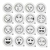16 Stencil Emoji emoticon smiley pintura Facial decorar café