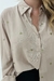 Camisa Bege Maria Com Bordado Em Corações Tecido Viscose - Fabril Center