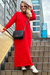 Vestido Longo Vermelho Carolina Algodão Sustentável - comprar online