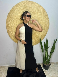 Vestido Bicolor Alessandra preto - comprar online