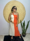 Vestido Bicolor Alessandra Laranja