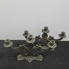 Par de candelabros em bronze para 3 velas cada. - loja online