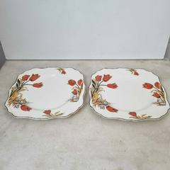 Lote com quatro pratos rasos em porcelana inglesa - comprar online