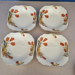 Lote com cinco pratos fundo de porcelana inglesa na internet