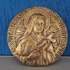 Placa Sacra Francesa em bronze com assinatura