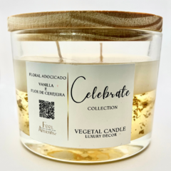 Vela GG - Celebrate Gold - Vanilla & Flor de Cerejeira 