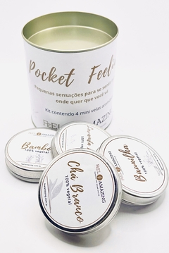 Pocket Feelings - Kit com 4 Mini velas aromáticas - Feel Amazing
