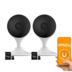 Kit 2 Cámaras de Seguridad WiFi Imou Cue 2 - Full HD + 2 Memorias SD 64GB