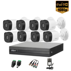 Kit Seguridad Dahua Cctv Dvr 8 canales + 8 Cámaras 2mp 1080p + Accesorios para conexión - comprar online