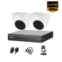 Kit Seguridad Dahua Cctv Dvr 4ch + 2 Cámara 2mp 1080p+Accesorios para conexión - comprar online