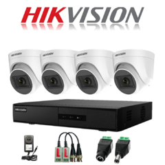 Kit de Cámaras de Seguridad Hikvision 4 canales + 4 cámaras FULL HD 1080p + Accesorios