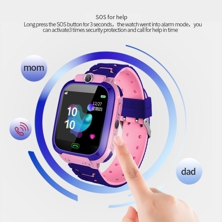 Smartwatch Q12 Para Niños Color Celeste Locación LBS Y Cámara