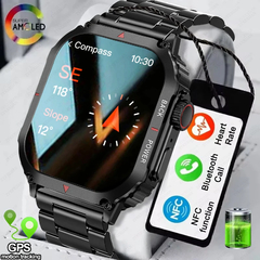 Smart Watch ao ar livre para homens, relógios impermeáveis IP68, Bluetooth Cal