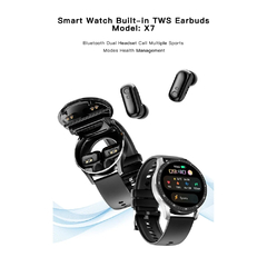 2023 Novo X7 Headset Smart Watch TWS Dois Em Um Sem Fio Bluetooth Dual Headset C - loja online