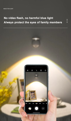 Imagem do Sensor de movimento LED Night Light, USB sem fio, Lâmpada de parede, Iluminaç?