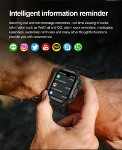 Smart Watch ao ar livre para homens, relógios impermeáveis IP68, Bluetooth Cal - loja online
